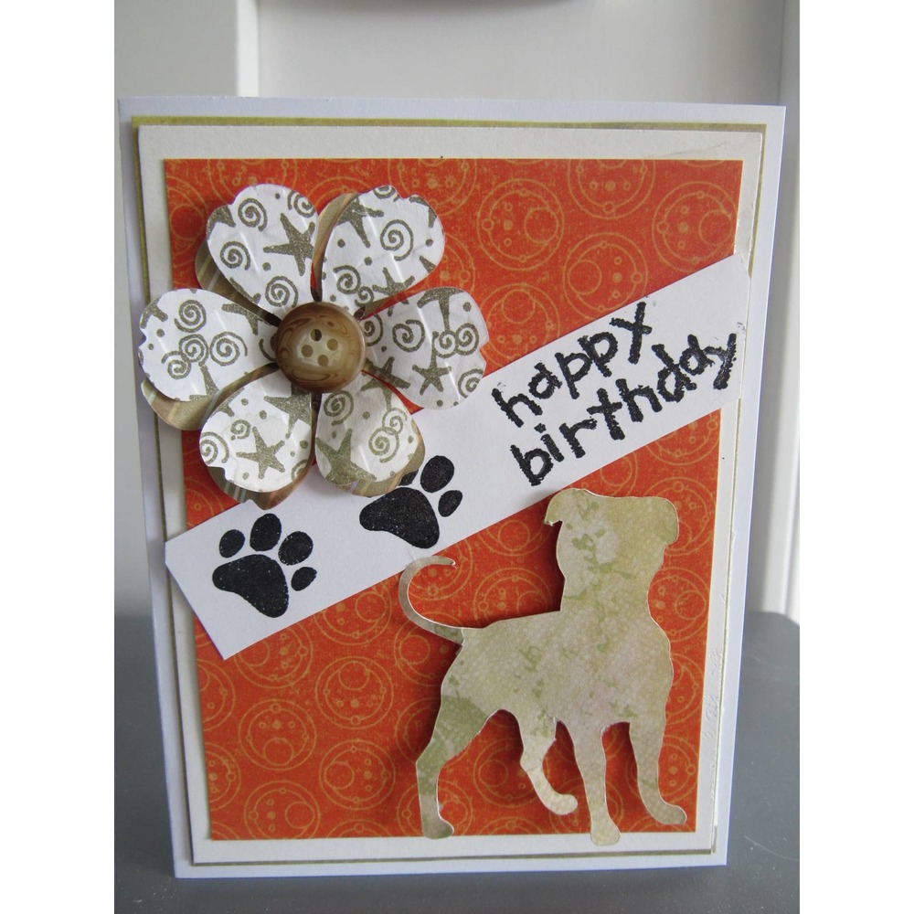Pit Bull Happy Birthday Card.  Handmade.